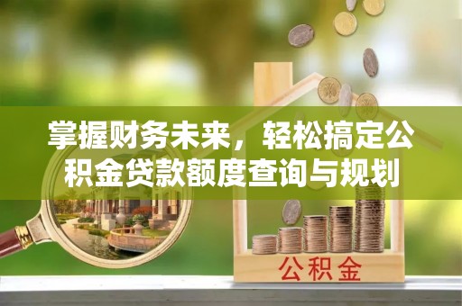 郁南掌握财务未来，轻松搞定公积金贷款额度查询与规划