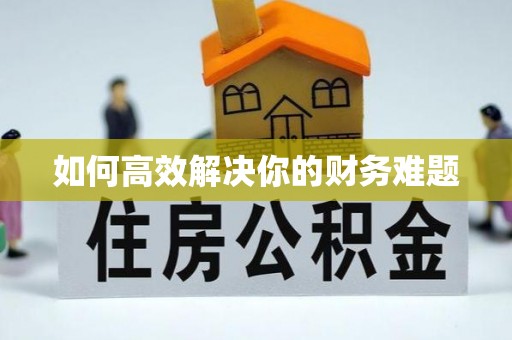 郁南如何高效解决你的财务难题
