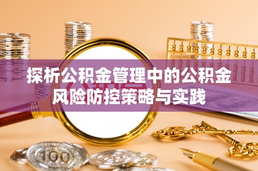 郁南探析公积金管理中的公积金风险防控策略与实践
