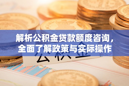 郁南解析公积金贷款额度咨询，全面了解政策与实际操作