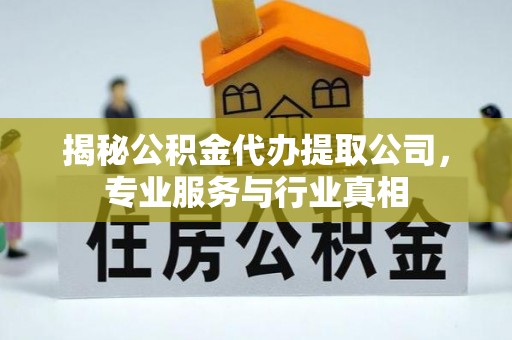 郁南揭秘公积金代办提取公司，专业服务与行业真相